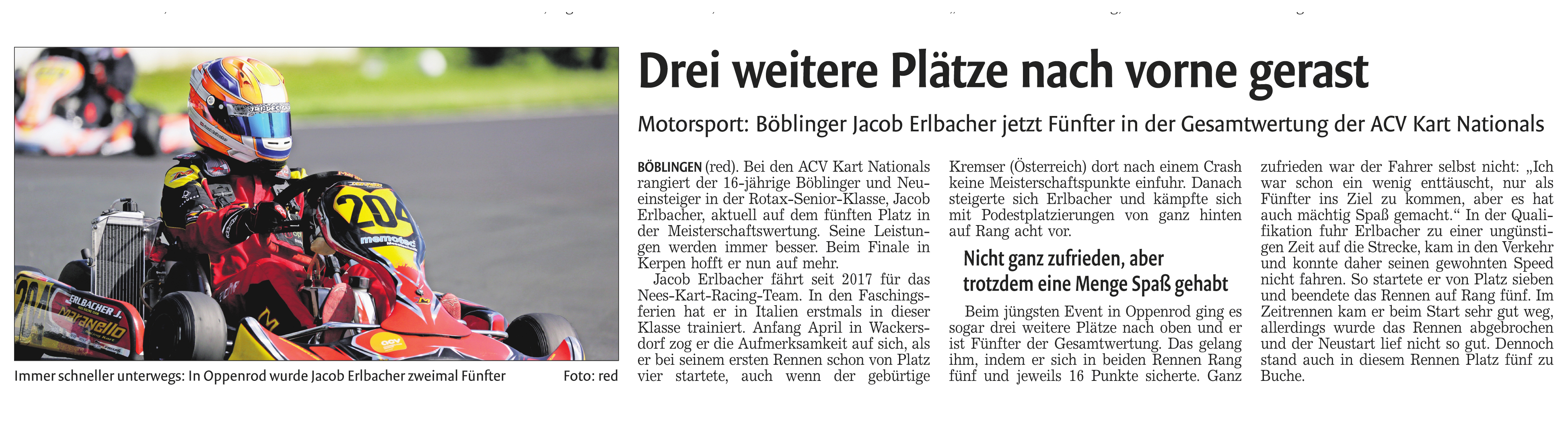 jacob Erlbacher bei dem Kart Nationals in Oppenrod