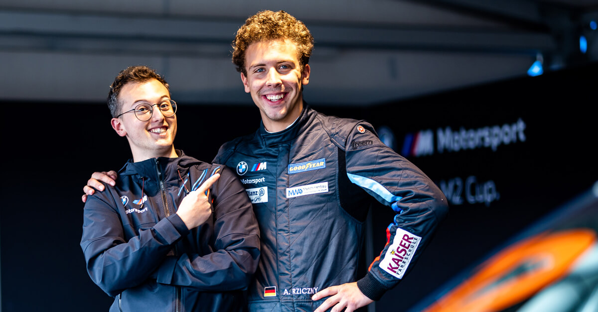 Jacob Erlbacher verhilft Adrian Rziczny als Personal Renncoach zum ersten Podestplatz im BMW M2 Cup