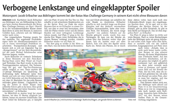 Verbogene lenkstange und eingeklappter Spoiler - RMC Kerpen 2018 - Jacob Erlbacher