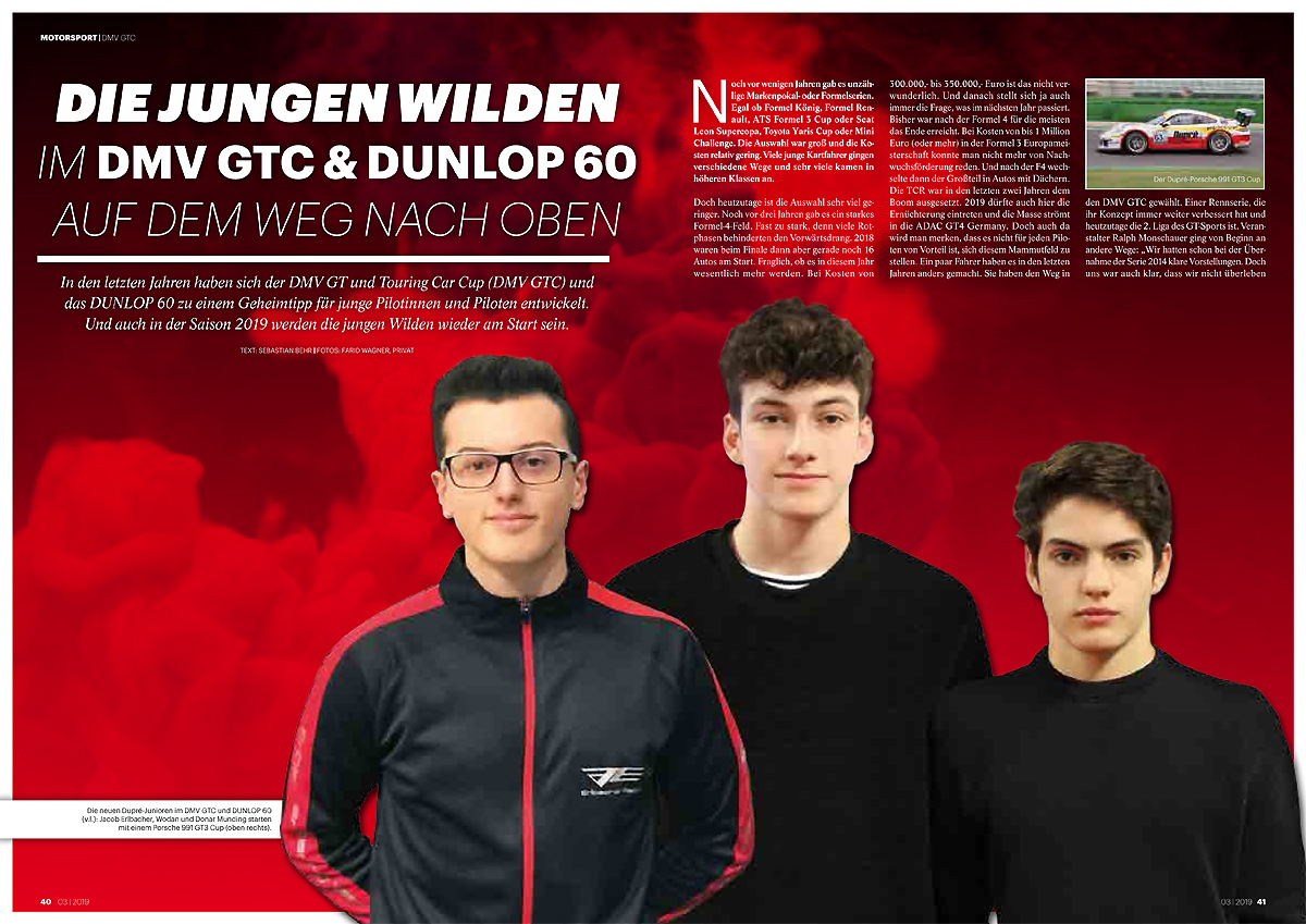 Die Jungen Wilden im DMV GTC & DUNLOP 60 auf dem Weg nach oben - Jacob Erlbacher im Dupré Motorsport Team - Motorsport XL 